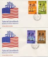 2 FDC's Turks & Caicos Islands 1976 - Turks & Caicos