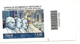 2012 - Italia 3402 Concilio Vaticano II - Codice A Barre ---- - 2011-20:  Nuevos