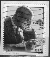 2013 Gabriele D'Annunzio Adesivo Su Frammento - 2011-20: Oblitérés