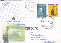 Argentina Dia De Emision Letra FDC Cover 1998 Amerika : Das Postbote The Mailman Sent To Denmark - FDC