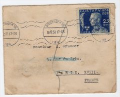 SUEDE - LETTRE - 19/12/1931 Pour Paris - Briefe U. Dokumente