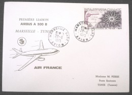 Premier Vol MARSEILLE TUNIS 28 6 1975 Par AIRBUS A 300 B AIR FRANCE - Primi Voli