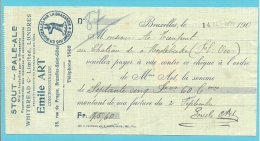 Cheque A L'ordre  STOUT - PALE-ALE  / WHITBREAD / BRASSERIE  / BRUXELLES -SAINT-GILLES 1909 (F218) - 1900 – 1949