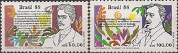 BRAZIL - COMPLETE SET DAY OF THE BOOK, WRITERS 1988 - MNH - Ungebraucht