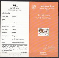 INDIA, 2004, V Lakshminarayana, (Musician And Composer), Folder - Cartas & Documentos