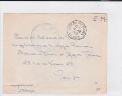 ALGERIE  - 1956 - ENVELOPPE FM Du 9° RIC à BORDJ MENAIEL (ALGER) Pour PARIS - War Of Algeria