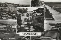 Multiview Postcard RAMSGATE Kent Harbour Pavilion Waterfall West Cliff Pool Repro - Ramsgate