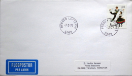 Norway Letter To Faroe Islands PAR AVION  Bergen Lufthavn 7-2-1977 ( Lot 2263 ) - Maximumkarten (MC)