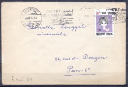 LETTRE  Cachet   BUDAPEST  Le  6 Mai 1964  Timbre Centenaire De La CROIX ROUGE  Obliteration Type KRAG - Lettres & Documents