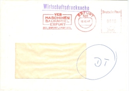 DDR Erfurt AFS 1987 VEB Maschinenbauhandel Wirtschaftsdrucksache - Maschinenstempel (EMA)