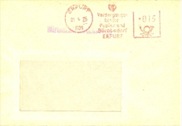 DDR Erfurt AFS 1975 Versorgungskontor Papier Und Bürobedarf Wirtschaftsdrucksache - Frankeermachines (EMA)