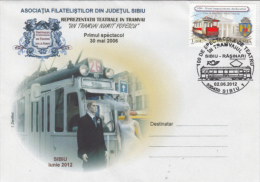 TRAM, TRAMWAYS, FIRST TRAMWAYS IN SIBIU, SPECIAL COVER, 2012, ROMANIA - Tramways