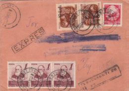 I. P. PAVLOV, COMMUNIST COAT OF ARMS, STAMPS ON REGISTERED COVER, 1953, ROMANIA - Briefe U. Dokumente