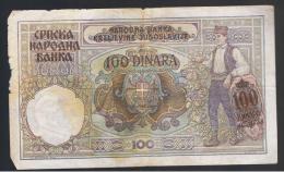 SERBIA - 100 Dinara 1941    P-23 - Servië