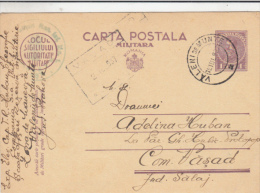 FREE MILITARY POSTCARD, KING MICHAEL, VALENII DE MUNTE, CENSORED , 1937, ROMANIA - World War 2 Letters