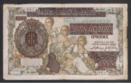 SERBIA - 1000 Dinara 1941    P-24 - Serbia