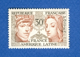 VARIÉTÉS FRANCE 1956  N° 1060  AMITIÉ FRANCE AMÉRIQUE LATINE 30 F NEUF ** GOMME YVERT TELLIER 2.60 € - Neufs