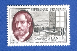 VARIÉTÉS FRANCE 1957  N° 1095 GASTON PLANTE SAVANTS ET INVENTEURS  NEUF ** GOMME YVERT TELLIER 0.70 € - Unused Stamps