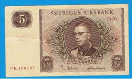 SUECIA - 5 Kronur 1960 Poco Circulado  P-42 - Suecia