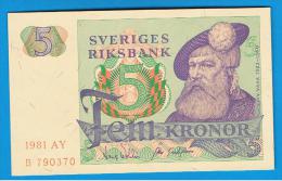 SUECIA - 5 Kronur 1981 SC   P-51 - Suecia