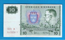 SUECIA - 10 Kronur 1971 Circulado  P-52 - Zweden