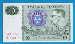 SUECIA - 10 Kronur 1987 SC    P-52 - Schweden