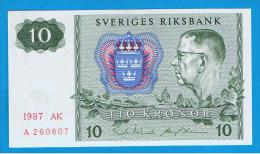 SUECIA - 10 Kronur 1987 SC    P-52 - Schweden