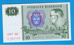 SUECIA - 10 Kronur 1987 SC    P-52 - Sweden