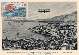 Monaco:cinquantenaire Du 1er Rallye Aérien De Monaco(  Breguet) - Maximumkaarten