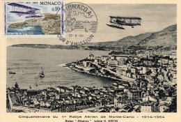 Monaco:cinquantenaire Du 1er Rallye Aérien De Monaco(  Albatros) - Maximumkaarten