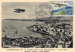 Monaco:cinquantenaire Du 1er Rallye Aérien De Monaco(  Nieuport) - Maximumkaarten
