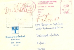 DDR Erfurt AFS 1987 Kammer Der Technik Bezirksverband - Frankeermachines (EMA)