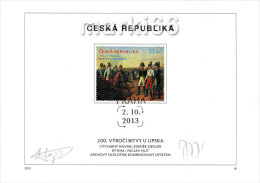 Czech Republic - 2013 - 200 Years Of Battle Near Leipzig (Lipsko) - FDS (first Day Sheet) Signed By Artist And Engraver - Cartas & Documentos