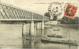 CPA  LANGON, Le Grand Pont Métallique Sur La Garonne   8708 - Langon