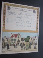 Télégramme Illustré Chromo Royaume De Belgique Régie Des Télégraphes/Téléphone S>Origine >La Bouverie  Eugies - Telegraph [TG]