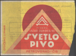 YUGOSLAVIA - JUGOSLAVIA  - BEERS - SVETLO PIVO - PETROGRAD - PIVARA DUNĐERSKI  - 1950 - Bier