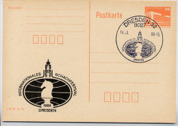 DDR P86II-25-88 C26 Privater Zudruck SCHACHFESTIVAL DRESDEN Sost. 1988 - Cartoline Private - Usati