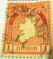 Ireland 1922 Map Of Ireland 1d - Used - Gebraucht