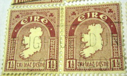 Ireland 1922 Map Of Ireland 1.5d X2 - Used - Usati