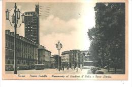 62461) Torino-Piazza Castello- Monumento Al Cavaliere D´Italia E Torre Littoria - Places & Squares