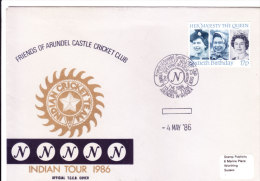 Special Cover On Cricket, Official T.c.c.b. Cover On Indian Tour 1986 From England On 04.05.1986 - Stamped Stationery, Airletters & Aerogrammes