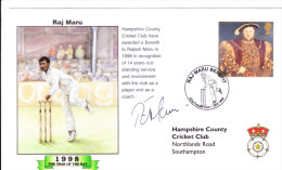 Special Cover On Cricket, On Occasion Of Rajesh Maru Benefit Match On 01.01.1998 From Great Britain - Postwaardestukken