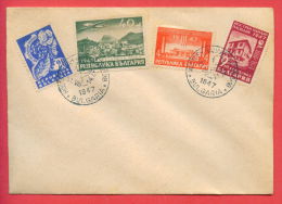 116122 / PLOVDIV 31.VIII. - 14.IX.1947  International Fair , Plane , ROSE GRAPES ,TOBACCO - Bulgaria Bulgarie Bulgarien - Cartas & Documentos