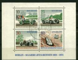 Allemagne Berlin. Bloc N° 3 Oblit. 50 Eme An. Des Courses Automobiles. - Blocs