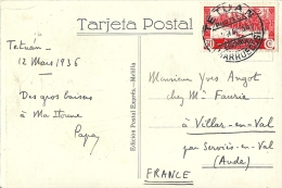 Cp De TETUAN Pour La France 1936 - Maroc Espagnol