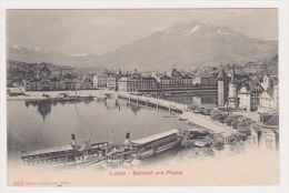 CPA SUISSE LUZERN Bahnhof Und Piltus N°292 - Luzern