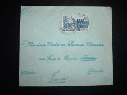 LETTRE PAR AVION POUR FRANCE TP 10F OBL. 14-2-1949 MARRAKECH-GUELIZ MAROC - Cartas & Documentos