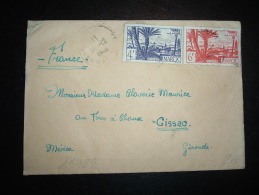 LETTRE PAR AVION POUR FRANCE TP 6F + 4F OBL. 16-12-1948 MARRAKECH-GUELIZ MAROC - Covers & Documents