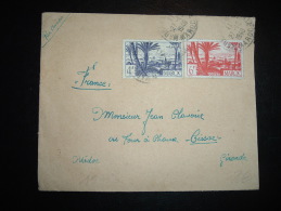 LETTRE PAR AVION POUR FRANCE TP 6F + 4F OBL. 27-12-1948 MARRAKECH-GUELIZ MAROC - Cartas & Documentos