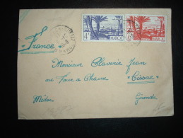 LETTRE PAR AVION POUR FRANCE TP 6F + 4F OBL. 6-12-1948 MARRAKECH-GUELIZ MAROC - Briefe U. Dokumente